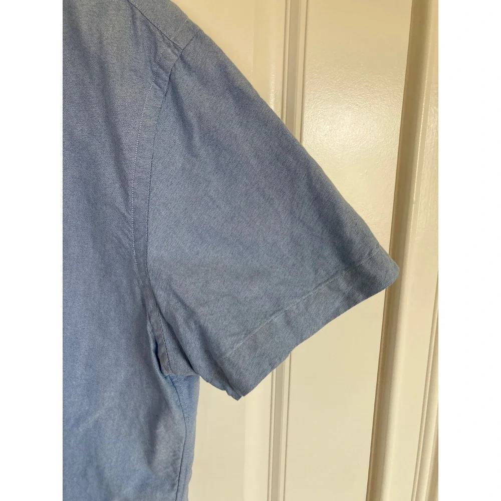 Polo Ralph Lauren Mens XXL Slim Fit Short Sleeve Oxford Shirt Light Blue Cotton